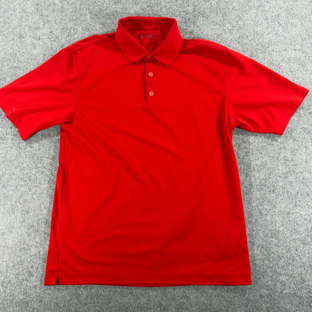 Nike Golf Fit Dry Polo Shirt Mens Medium Red Short Sleeve Performance